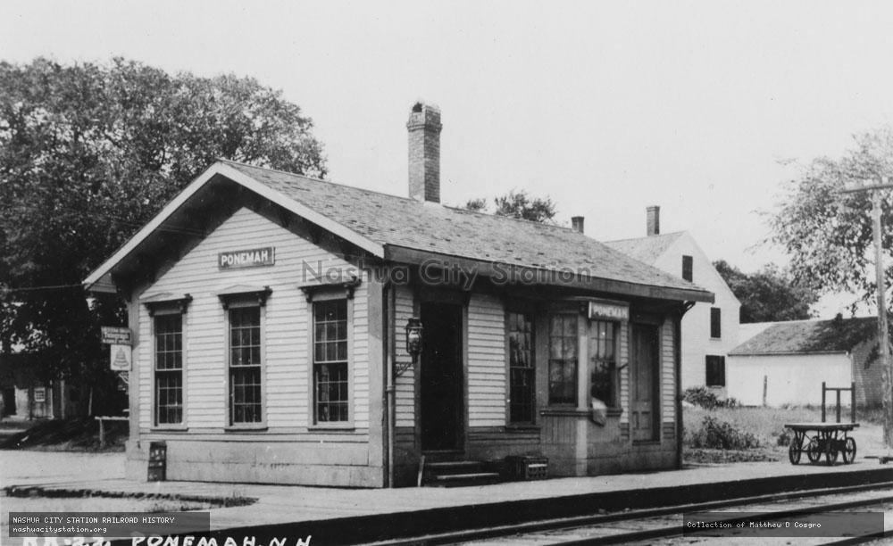 Postcard: Railroad Station, Ponemah, New Hampshire